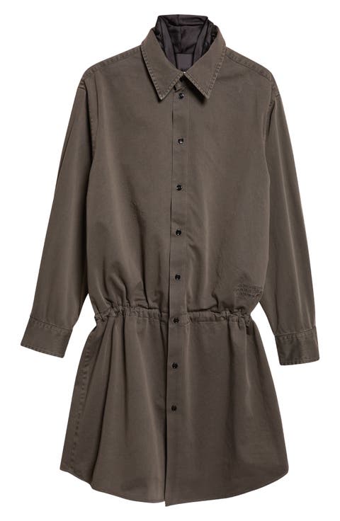 Elastic Waist Cotton Minidress