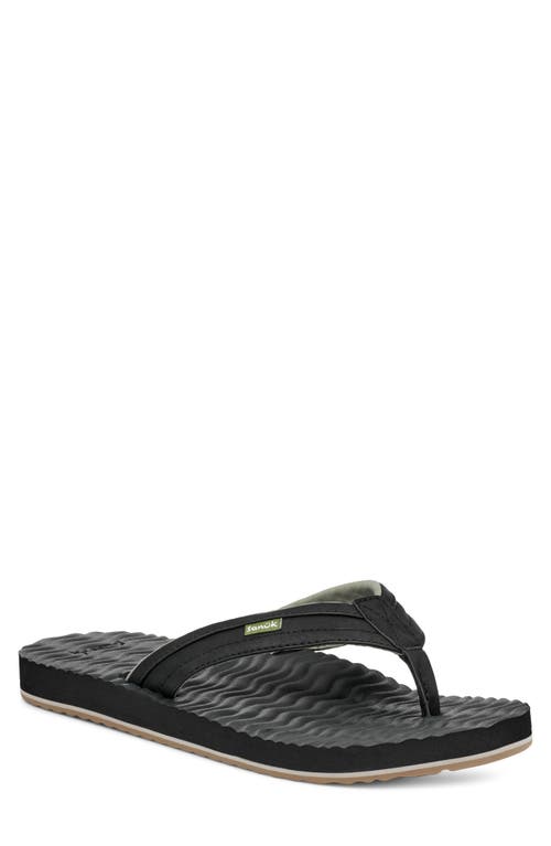 Sanuk Ziggy Plush Flip Flop In Black