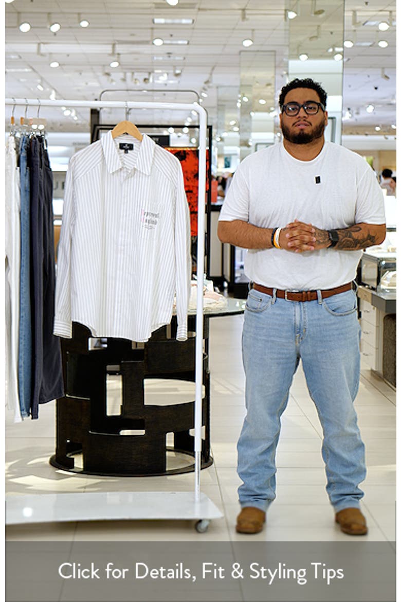 Pinstripe Graphic Cotton Button-Up Shirt video