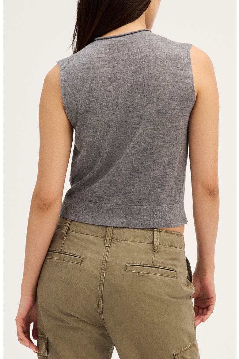 Button Front Sleeveless Cardigan, Alternate, color, MEDIUM HTHR GREY