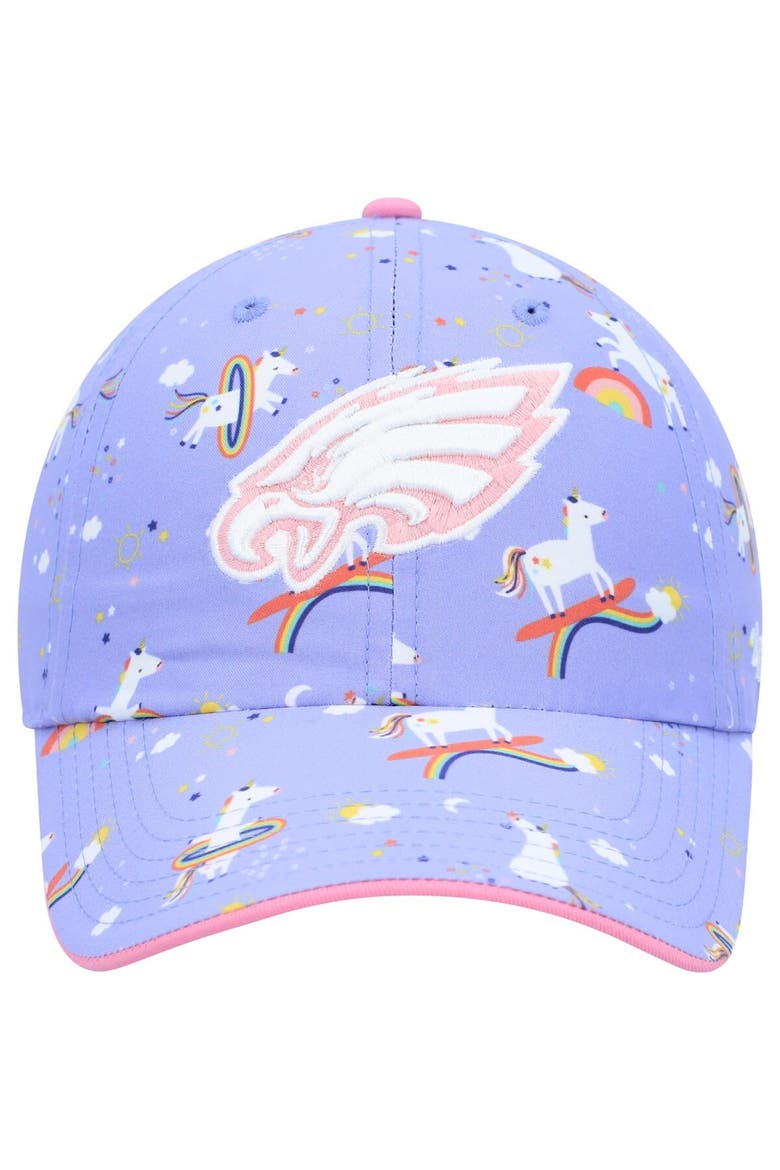 Girls Preschool '47 Purple Philadelphia Eagles Unicorn Clean Up Adjustable Hat, Alternate, color, Purple
