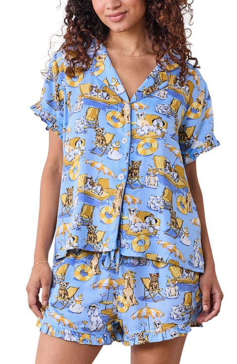 Ruffle Satin Pajamas