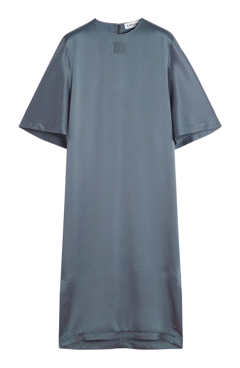 Lanvin Satin T-Shirt Dress, Alternate, color, Steel
