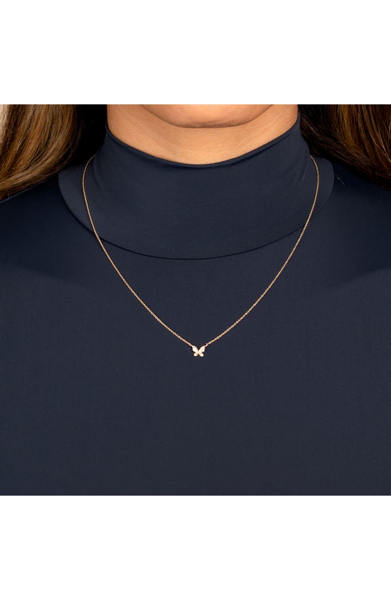 BY ADINA EDEN Diamond Butterfly Necklace 14K, Alternate, color, 