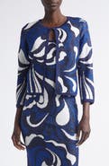 ST. JOHN Nancy Midcentury Scroll Jacquard Knit Jacket
