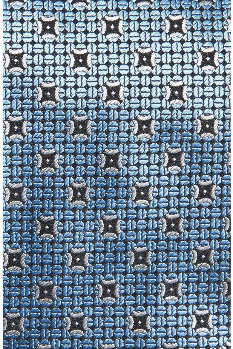Medallion Mulberry Silk Tie, Alternate, color, LIGHT BLUE