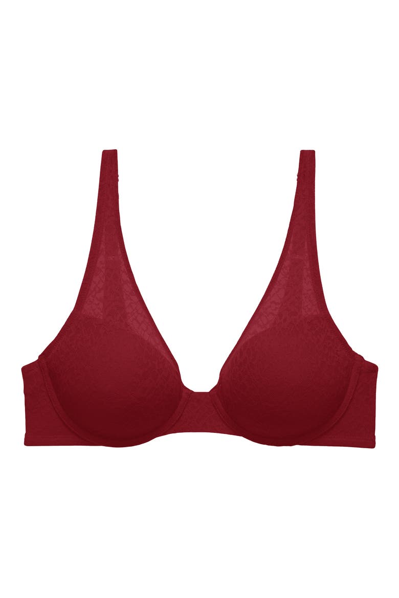 Pretty Smooth Full Fit Smoothing T-Shirt Bra, Alternate, color, DARK RED