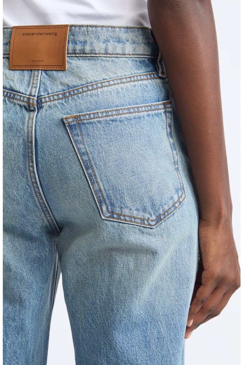 EZ Embellished Chain Straight Leg Jeans, Alternate, color, TINTED MEDIUM INDIGO