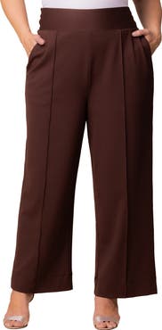 Kiyonna High Waist Wide Leg Ponte Pants