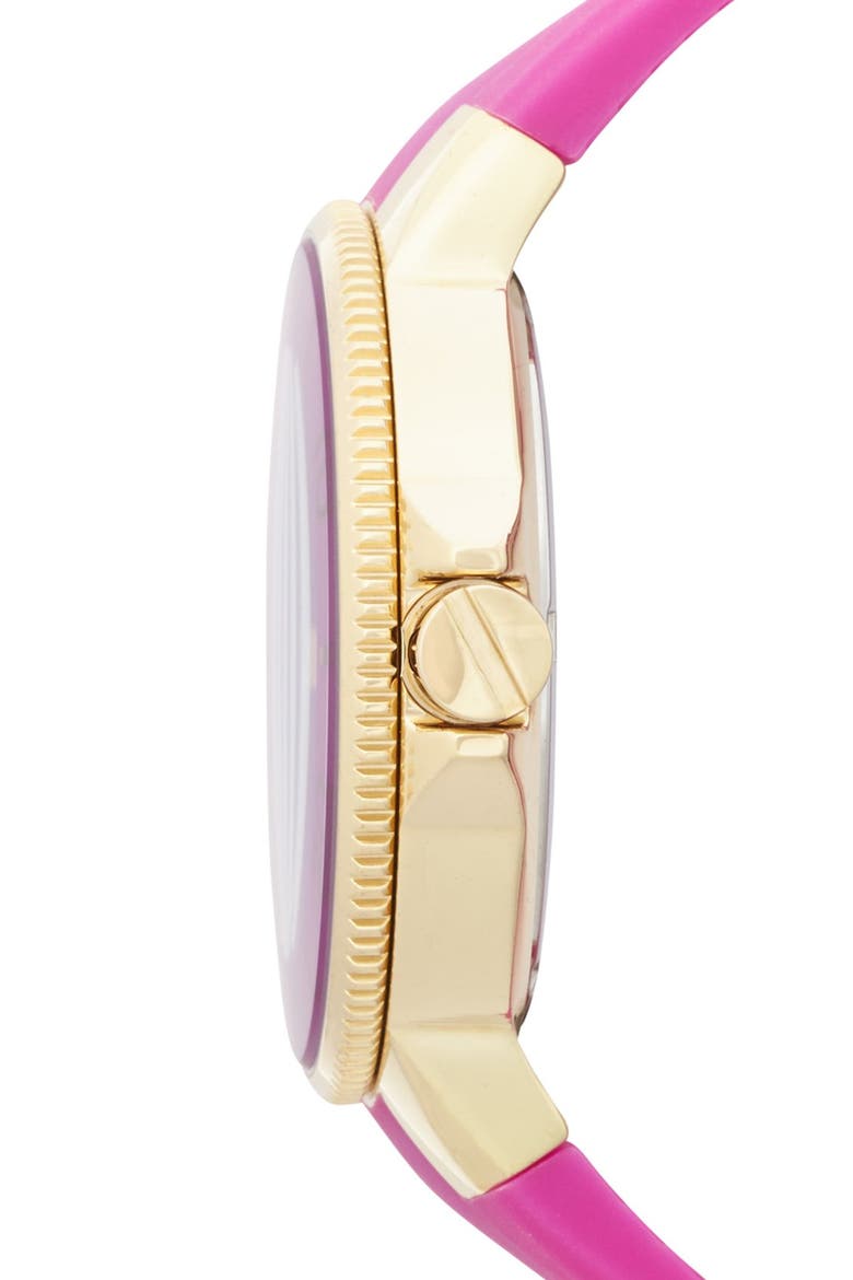 Silicone Strap Watch, 38mm, Alternate, color, PINK/ GOLD