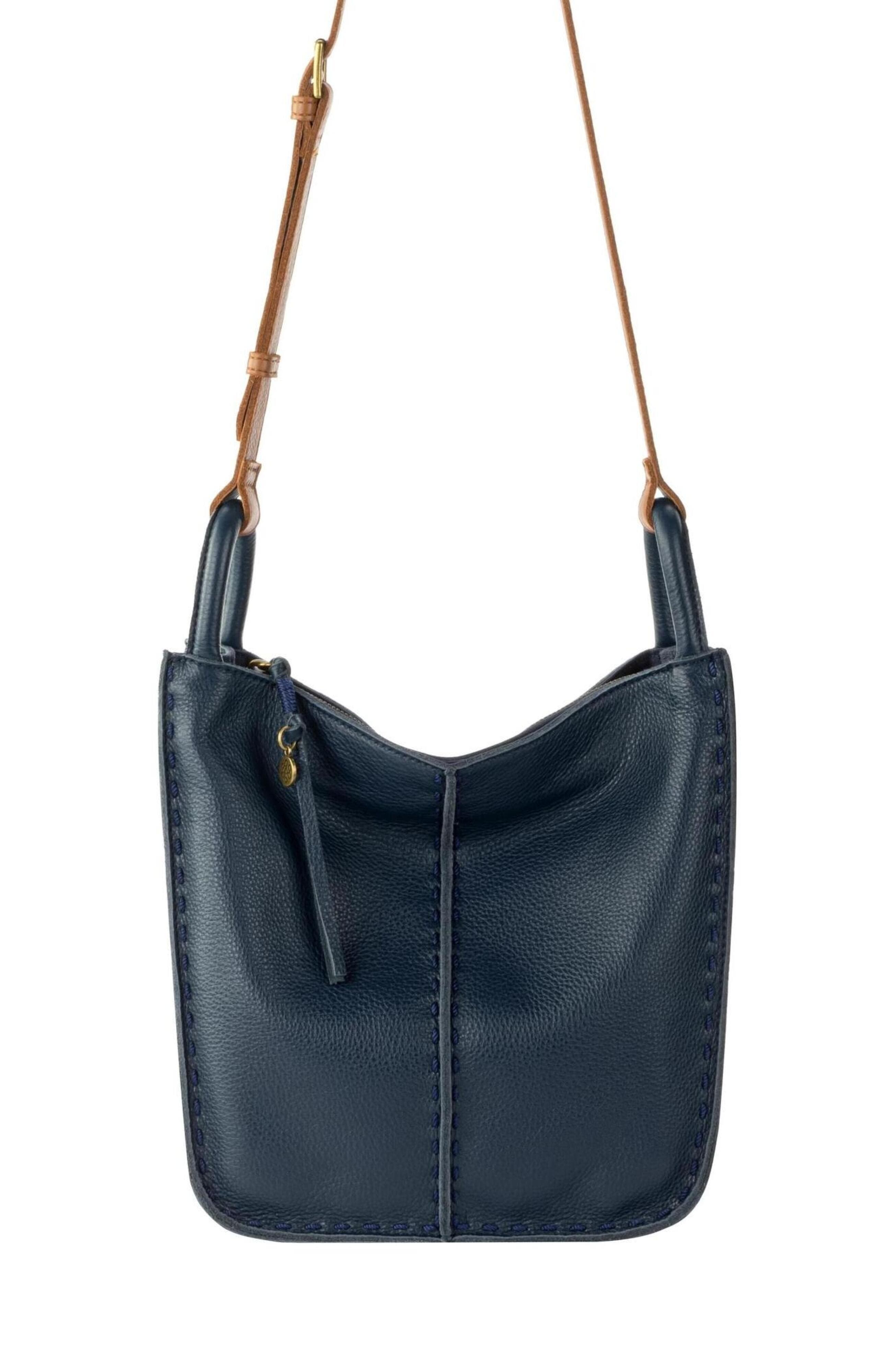 Los Feliz Crossbody Leather Bag, Alternate, color, Indigo