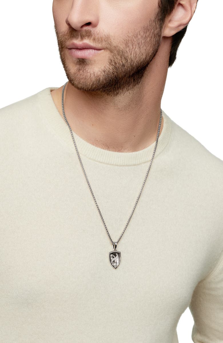 David Yurman St. Michael Sterling Silver Amulet, Alternate, color, Silver