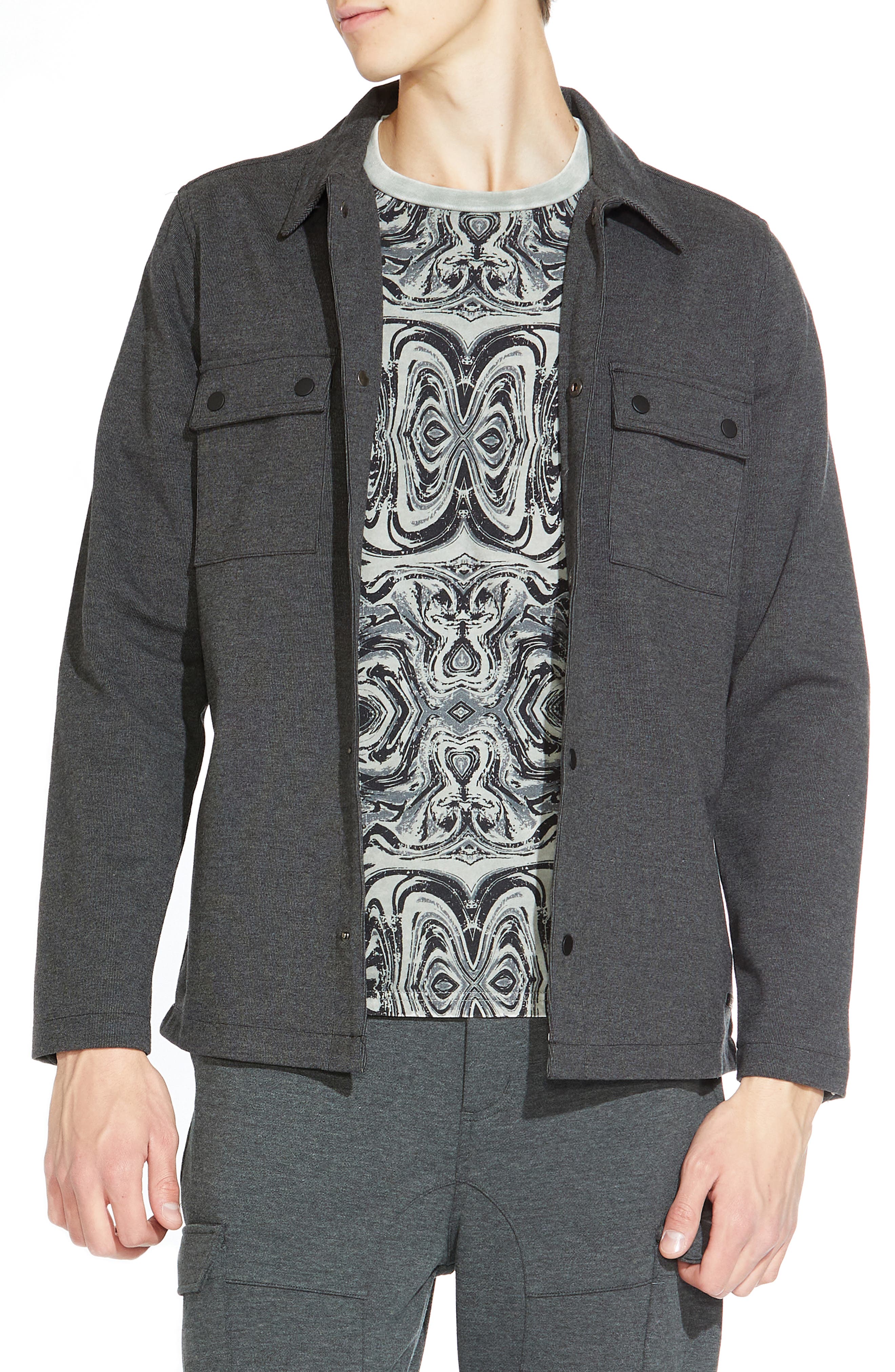 Snap Front Knit Jacket