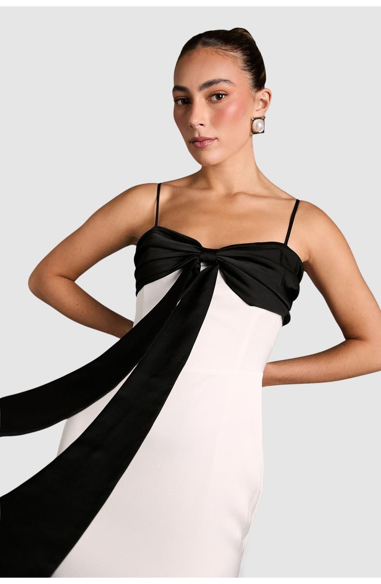 Coast Monochrome Bow Detail Maxi Dress, Alternate, color, White