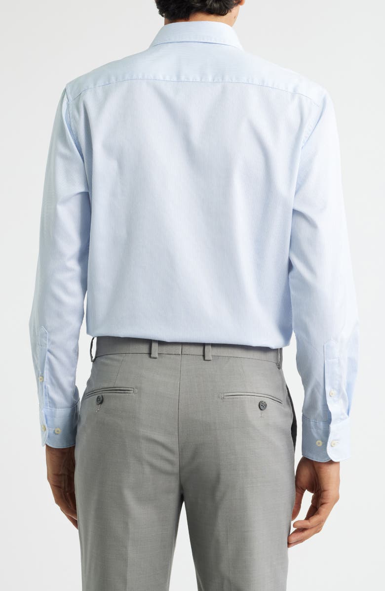 1863 by Eterna Stripe Non-Iron Cotton Twill Dress Shirt, Alternate, color, Sky