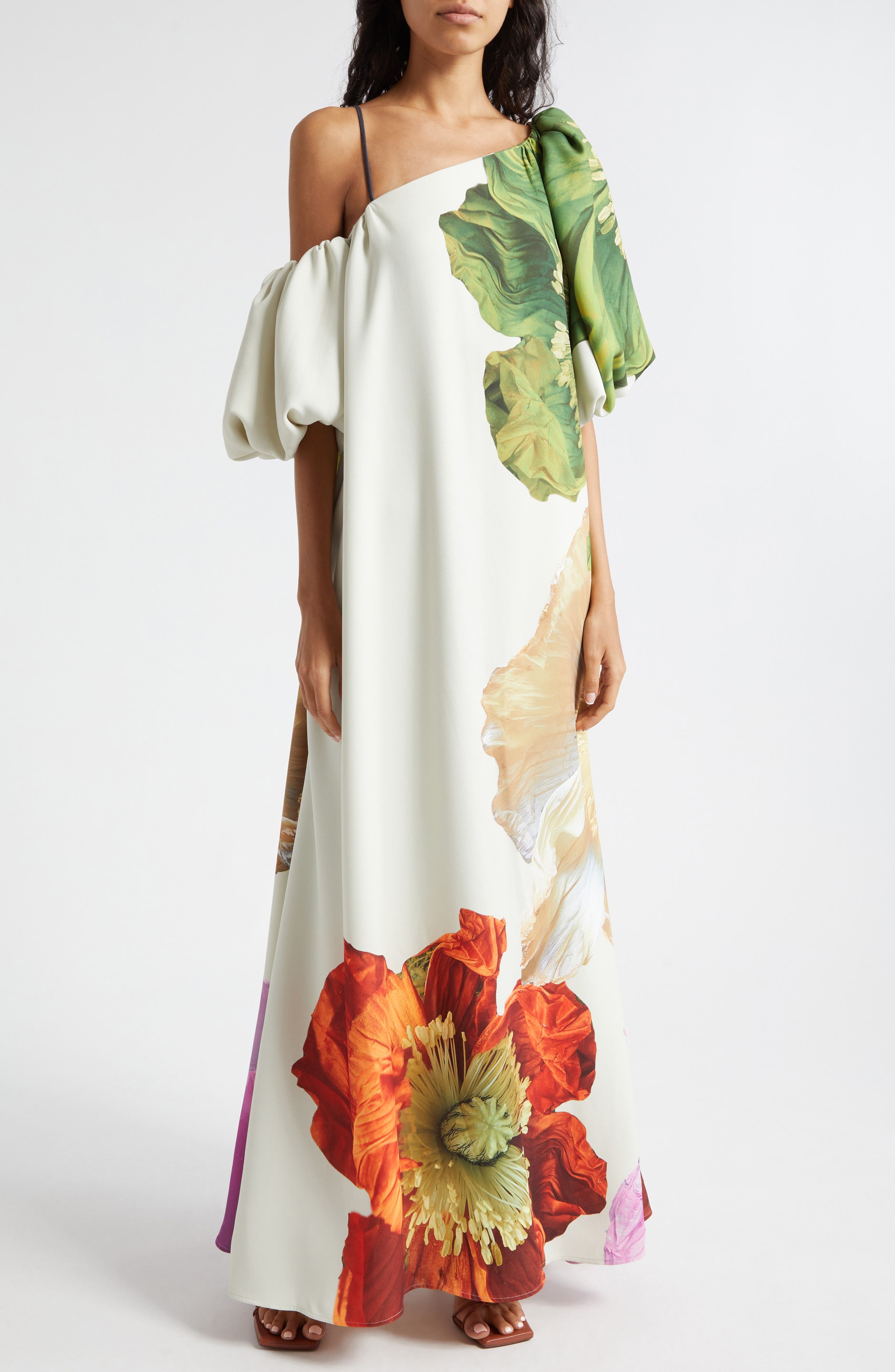 Stine Goya Payton Floral Asymmetric Neck Maxi Dress (Women)
