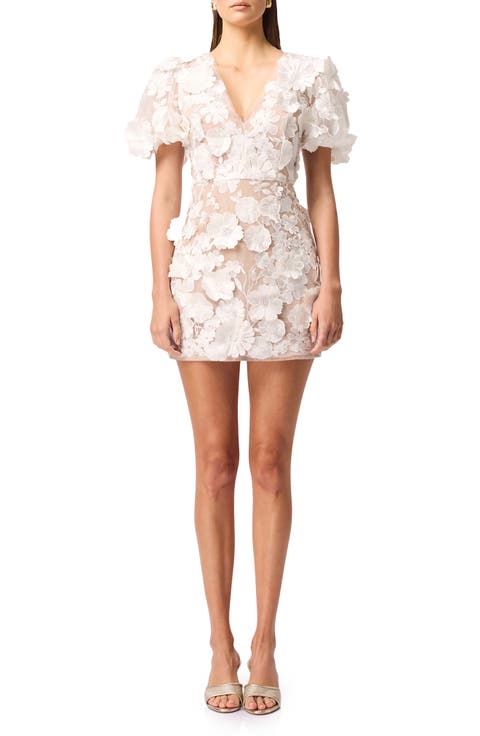 Zayla Floral Appliqué Cocktail Minidress