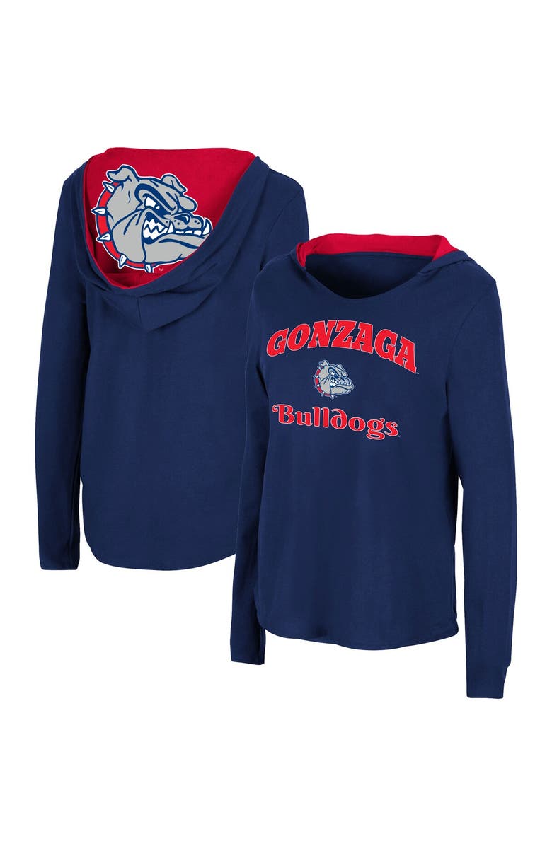 COLOSSEUM Women's Colosseum Navy Gonzaga Bulldogs Catalina Hoodie Long Sleeve T-Shirt, Main, color, Navy
