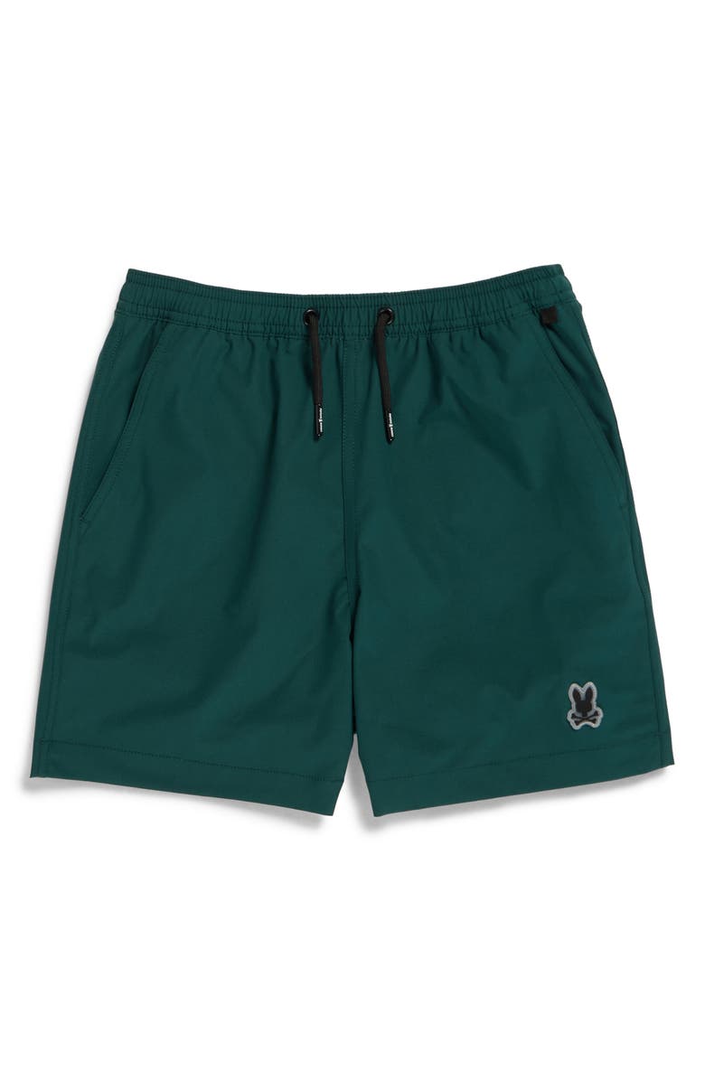 Psycho Bunny Kids' Palmview Hydrochromic Swim Shorts, Main, color, Sea Moss