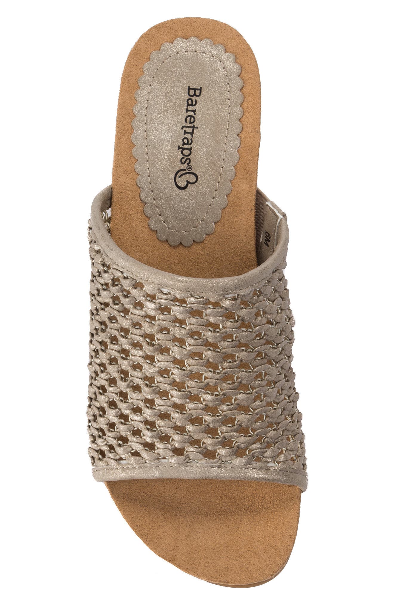 BARETRAPS Flossey Wedge Sandal, Alternate, color, Champagne