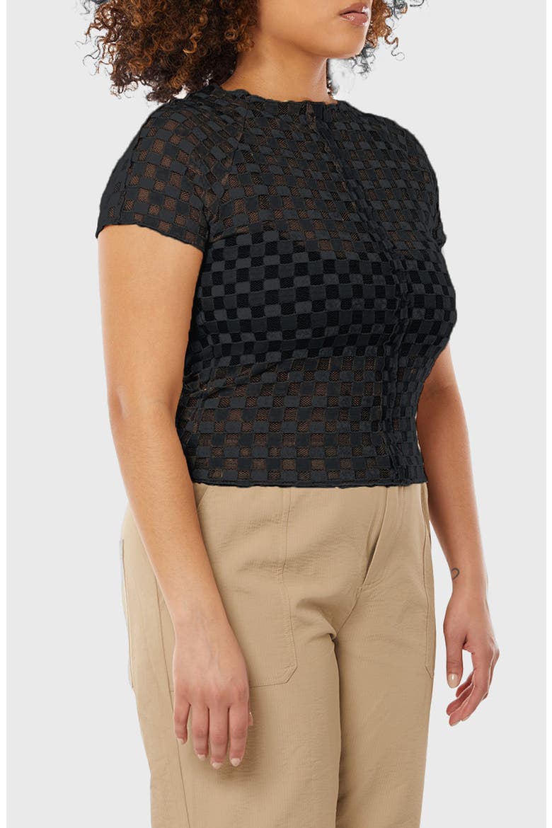 Harmony Check Puff Sleeve Top, Alternate, color, BLACK HARMONY