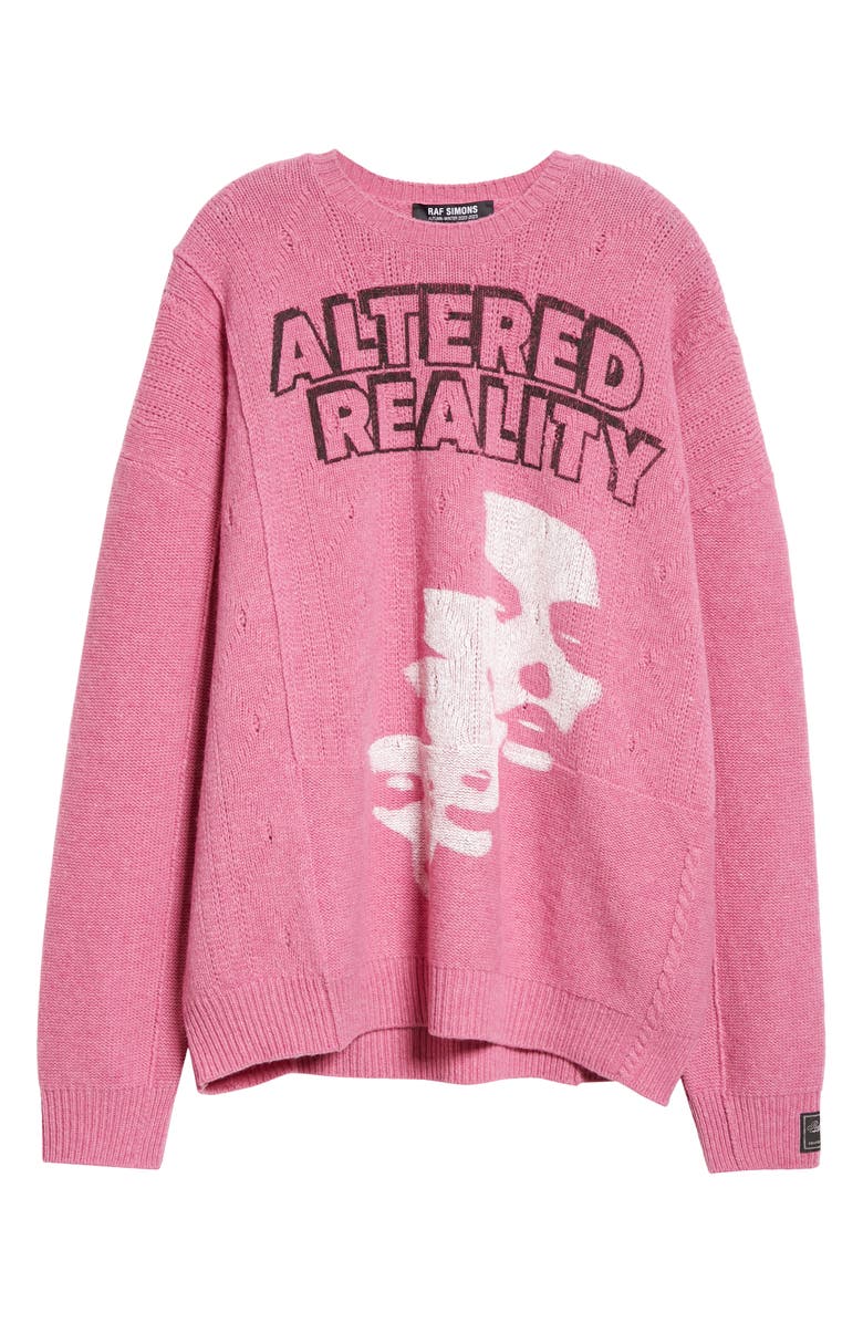 Raf Simons Oversize Altered Reality Mohair & Wool Blend Sweater, Alternate, color, 