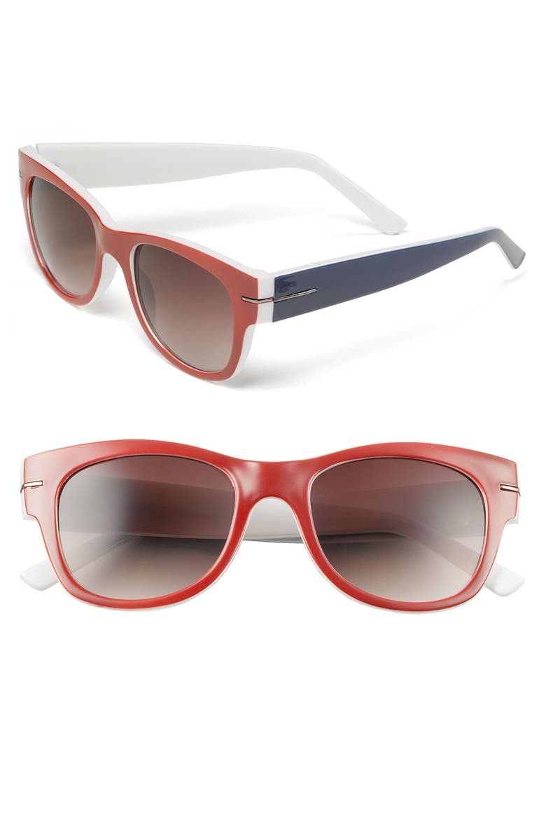 Retro Inspired Sunglasses, Main, color, RED/ BLUE/ WHITE
