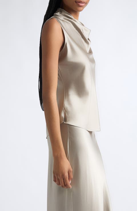 Tam Cowl Neck Silk Shell
