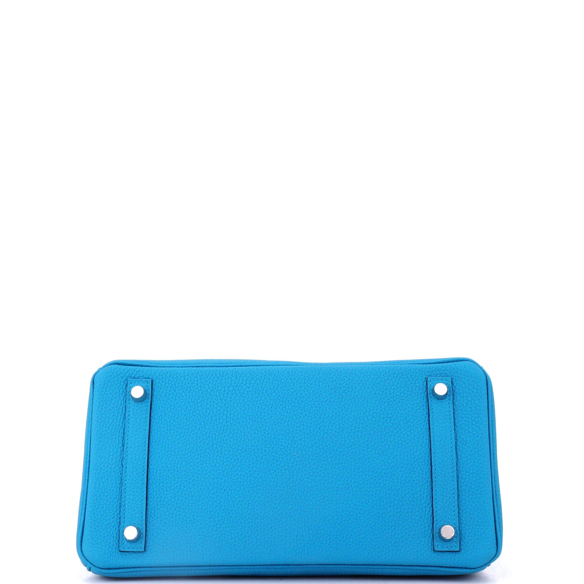 Pre-Owned Hermes Birkin Handbag Blue Togo with Palladium Hardware 30, Alternate, color, Bleu Zanzibar