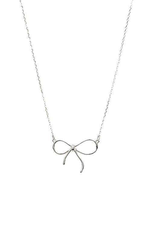 Bearfruit Jewelry Sterling Silver 18k Gold Plated Colette Chic Ribbon Necklace In Silver