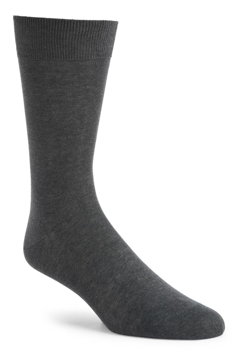 Solid Cotton Dress Socks, Main, color, CHARCOAL
