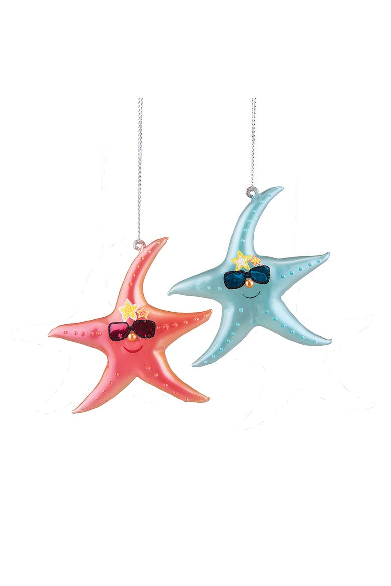 Summertime Starfish Christmas Xmas Ornament A/2, Main, color, Blue