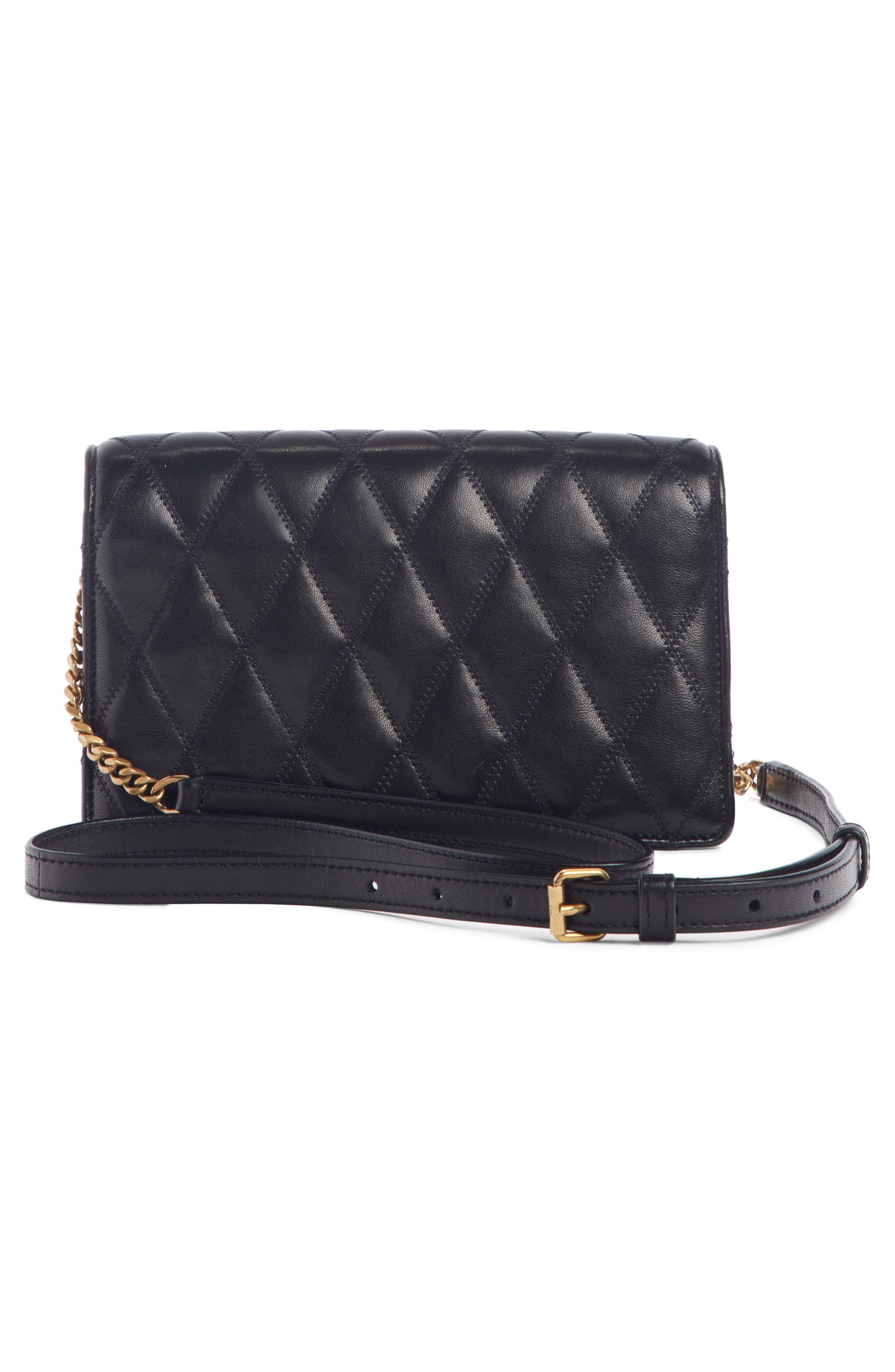 Angie Quilted Lambskin Leather Crossbody Bag, Alternate, color, NOIR