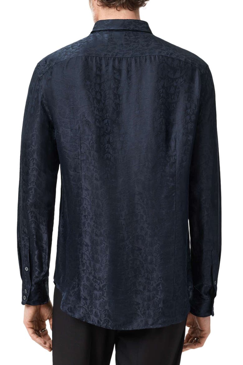 Orchard Abstract Jacquard Button-Up Shirt, Alternate, color, THISTLE