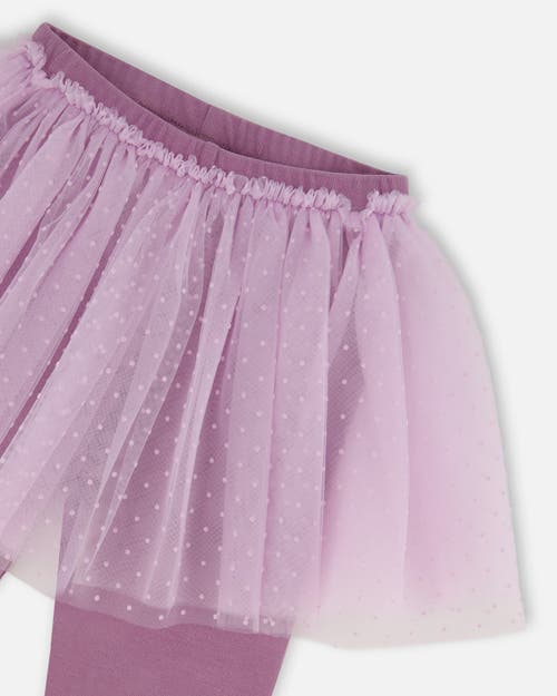 Deux Par Deux Leggings With Tulle Skirt In Pink