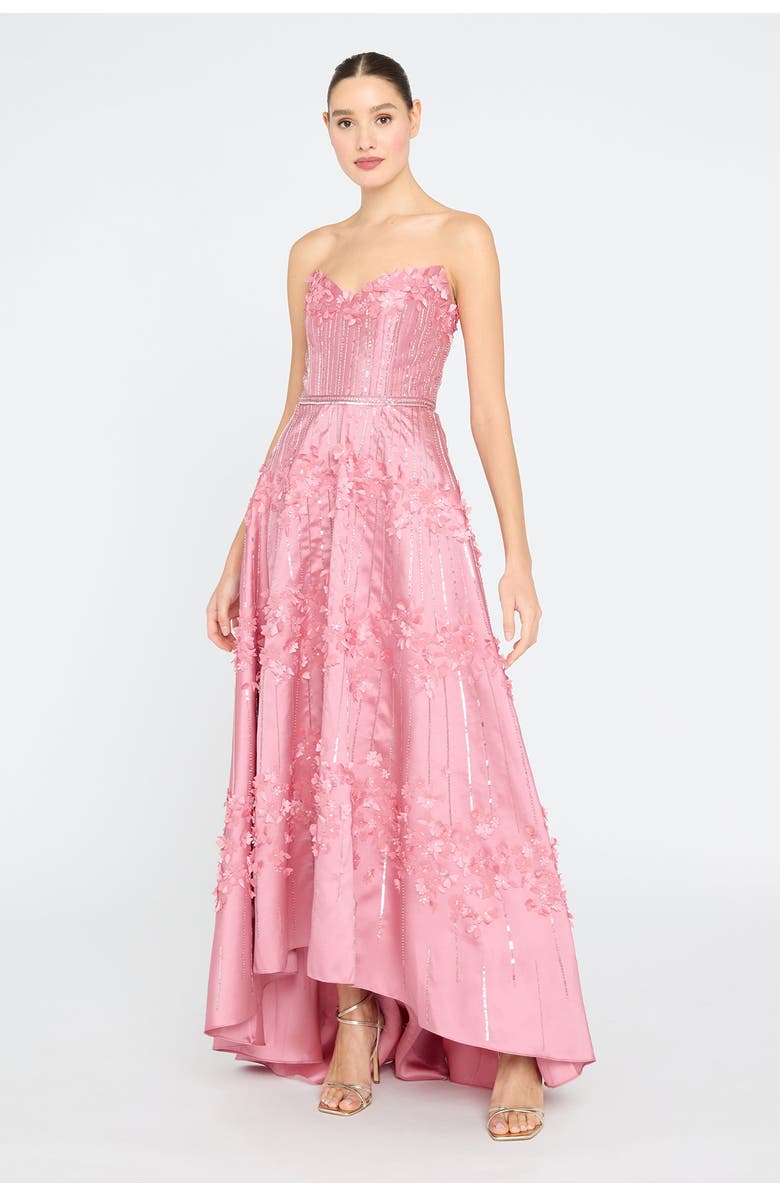 Theia Toby Beaded Gown, Main, color, Wild Rose