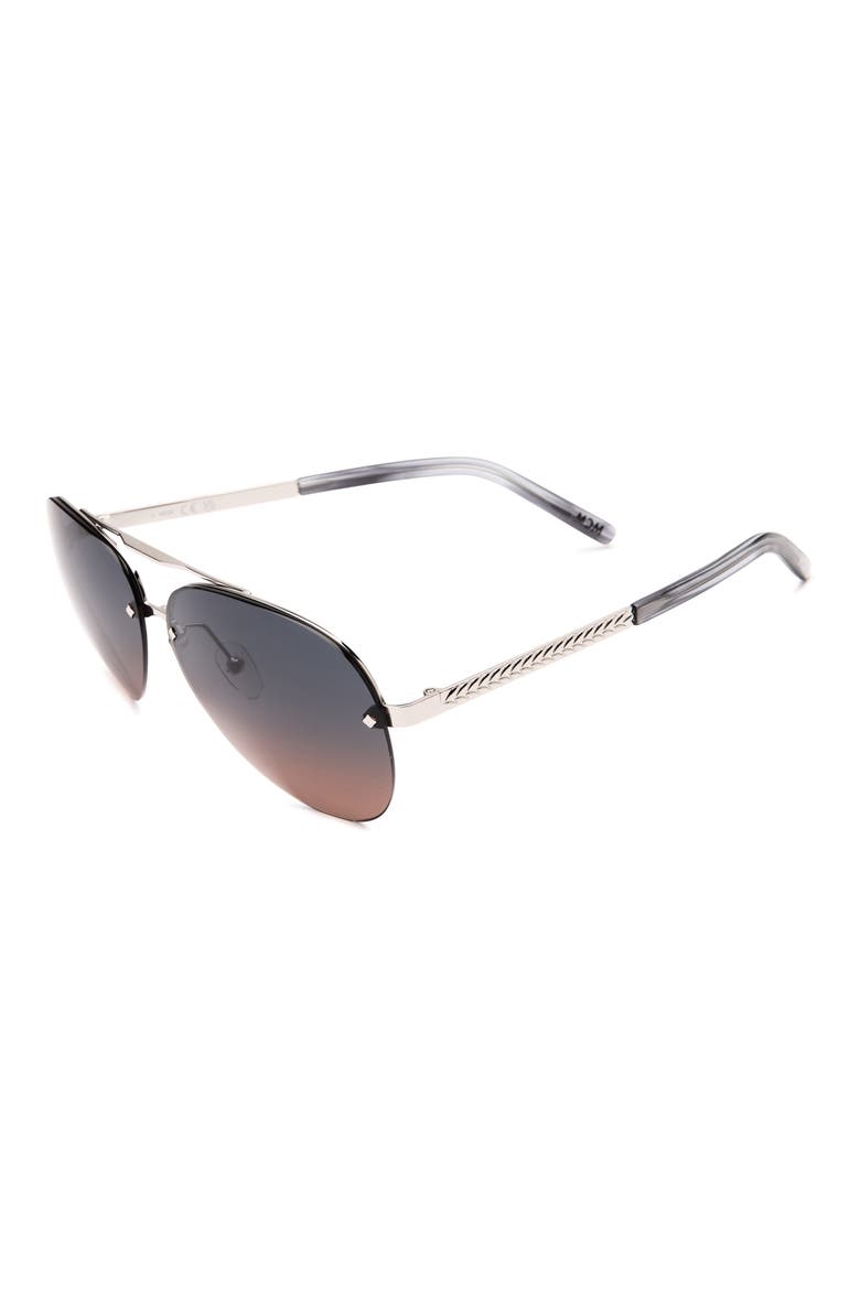 63mm Pilot Sunglasses, Alternate, color, RUTHENIUM / GRADIENT BLUE