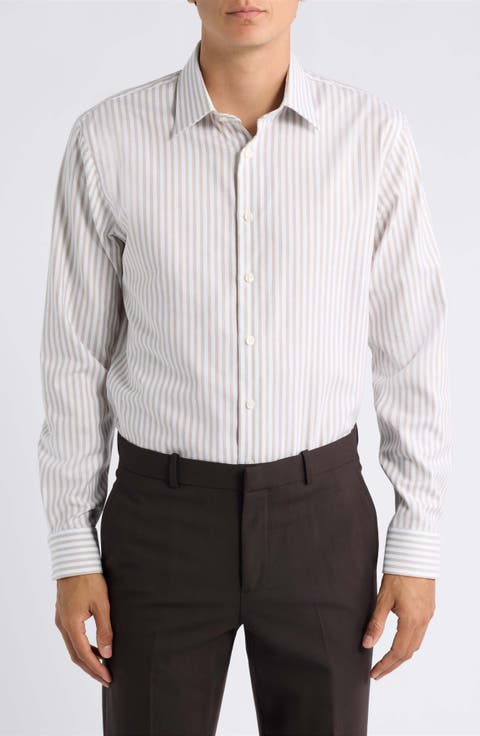 Premium Stripe Cotton Oxford Dress Shirt