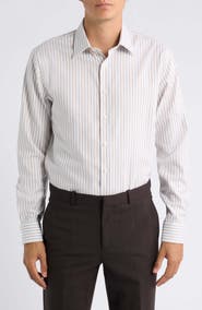 Nordstrom Premium Stripe Cotton Oxford Dress Shirt
