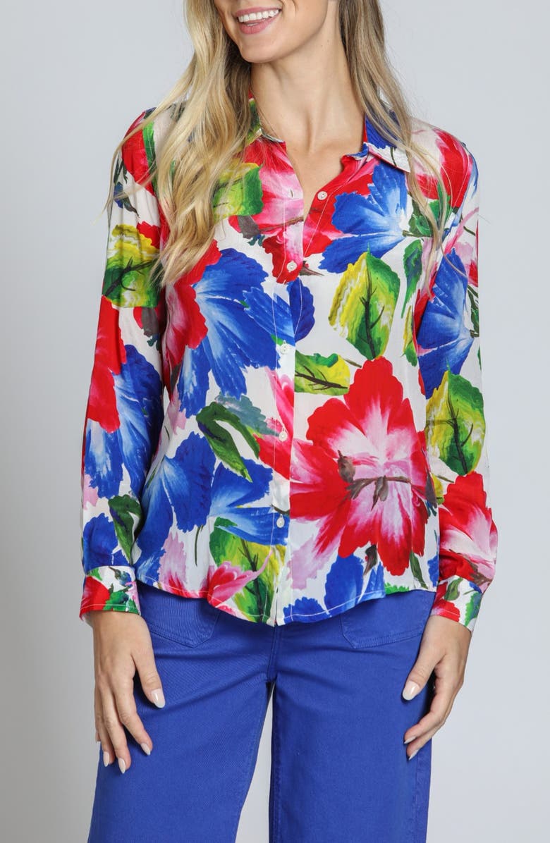 APNY Floral Button-Up Shirt, Main, color,