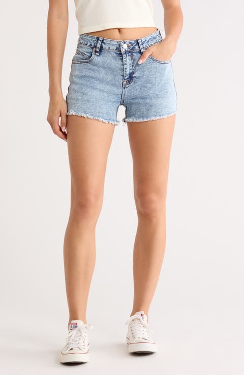 Seam Detail Cutoff Denim Shorts