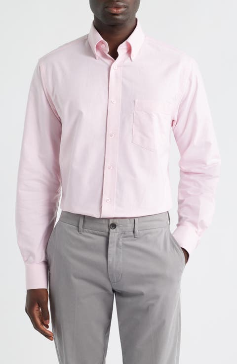 Regular Fit Solid Cotton Button-Down Oxford Shirt (Regular, Big & Tall)
