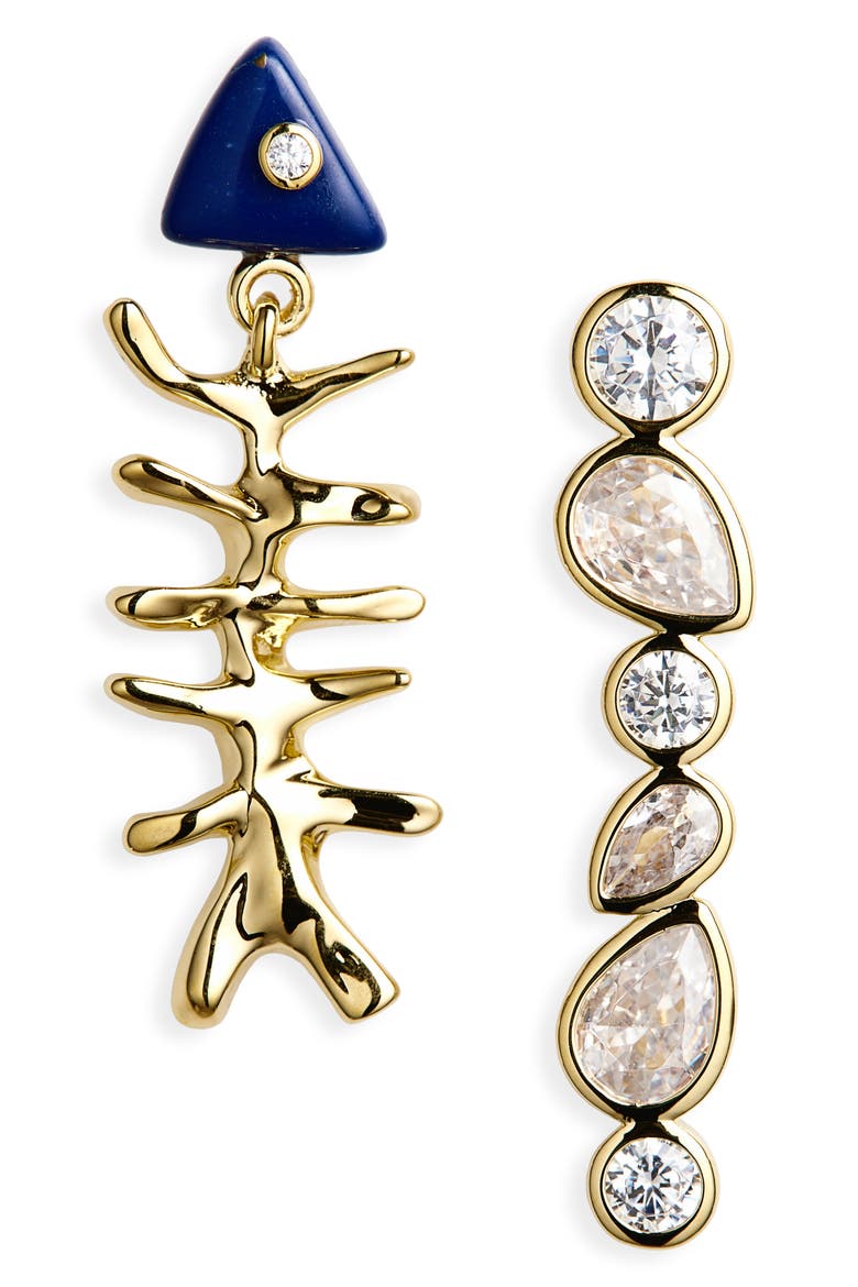 Pescado Mismatched Drop Earrings, Main, color, GOLD