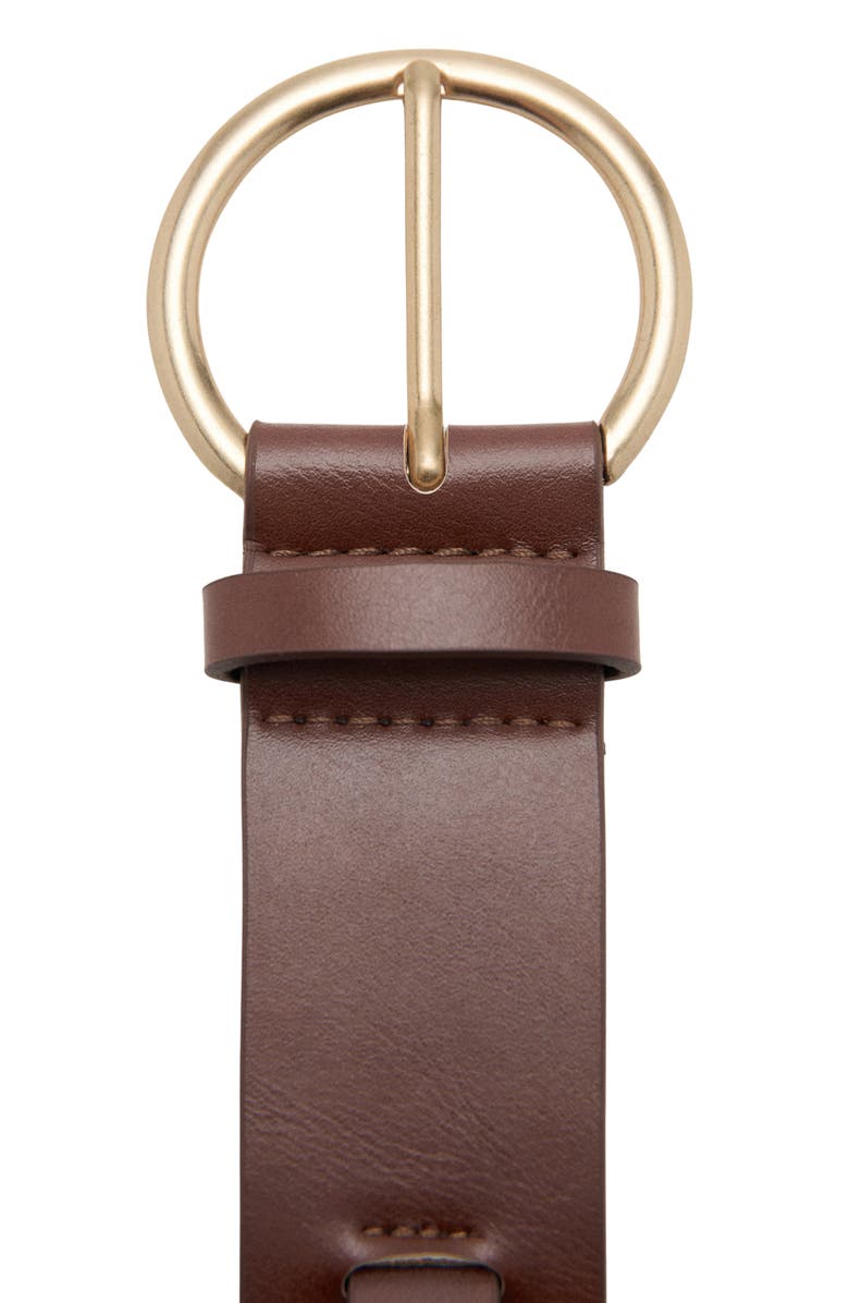 MANGO Faux Leather Chain Belt, Alternate, color, Brown