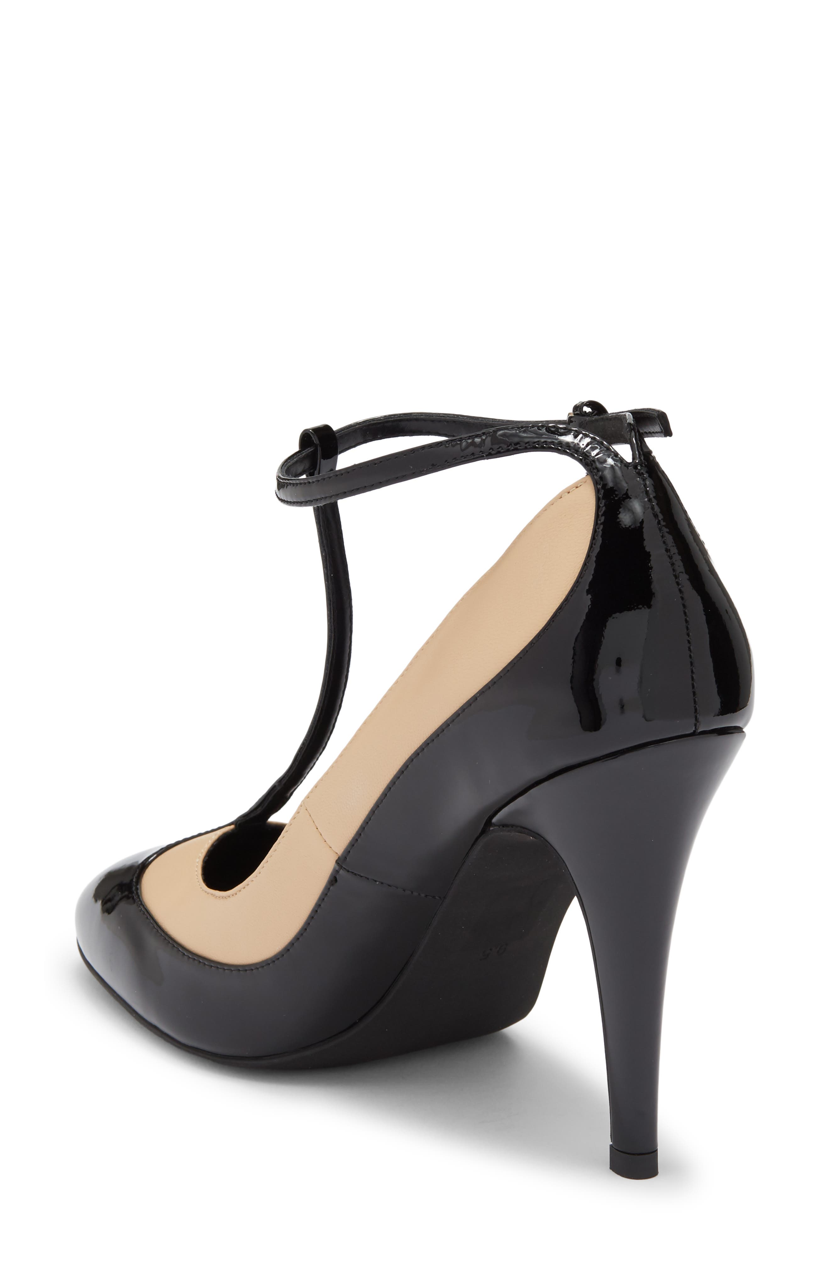 Spotlight Ankle Strap Pump, Alternate, color, BLACK PATENT BEIGE