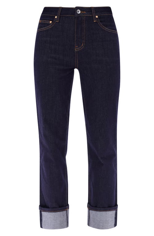 Bayeas High Waist Deep Cuff Straight Leg Jeans