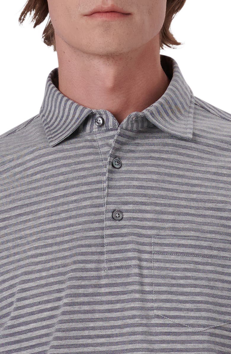 Bugatchi Stripe Short Sleeve Cotton Polo, Alternate, color,