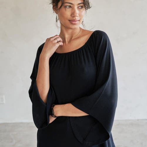 Eavolu Peyto Raglan Flutter Tunic/dress In Slate