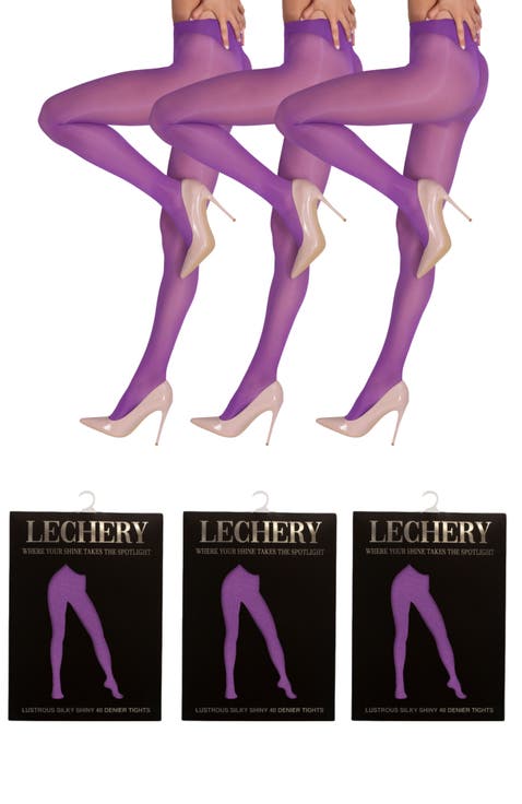 3 Pairs of Glossy Semi-Opaque Tights