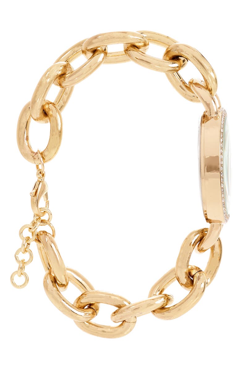 Jones New York Three-Hand Quartz Bracelet Watch & Chain Link Bracelet Set, 36mm, Alternate, color, Gold